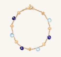 22K Gold Plated Gemstone Marco Bicego Bracelet with Iolite and Blue Topaz